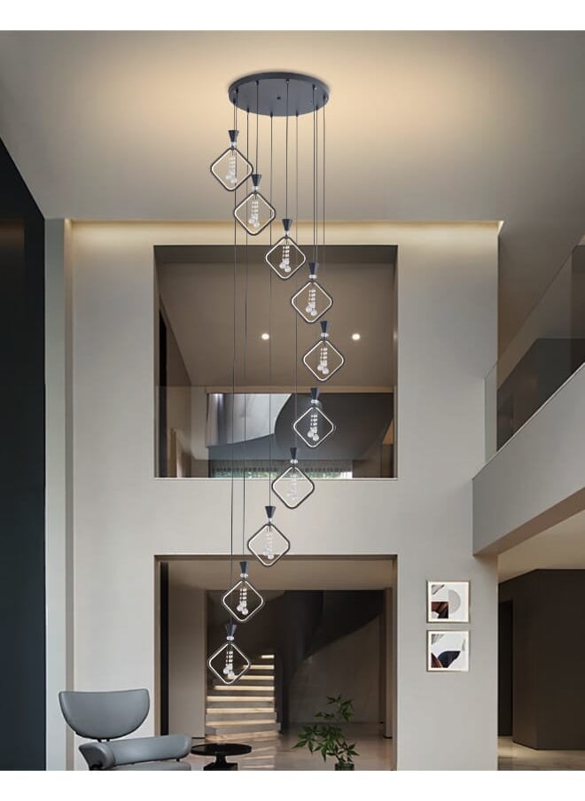 Best Power Modern LED 10 Lights Chandelier 7278-10 - 3 Lighting Levels, 166W Power, Adjustable Length Up to 250 cm, Elegant Design for Living Rooms, Dining Areas, and Bedrooms  - Image 1