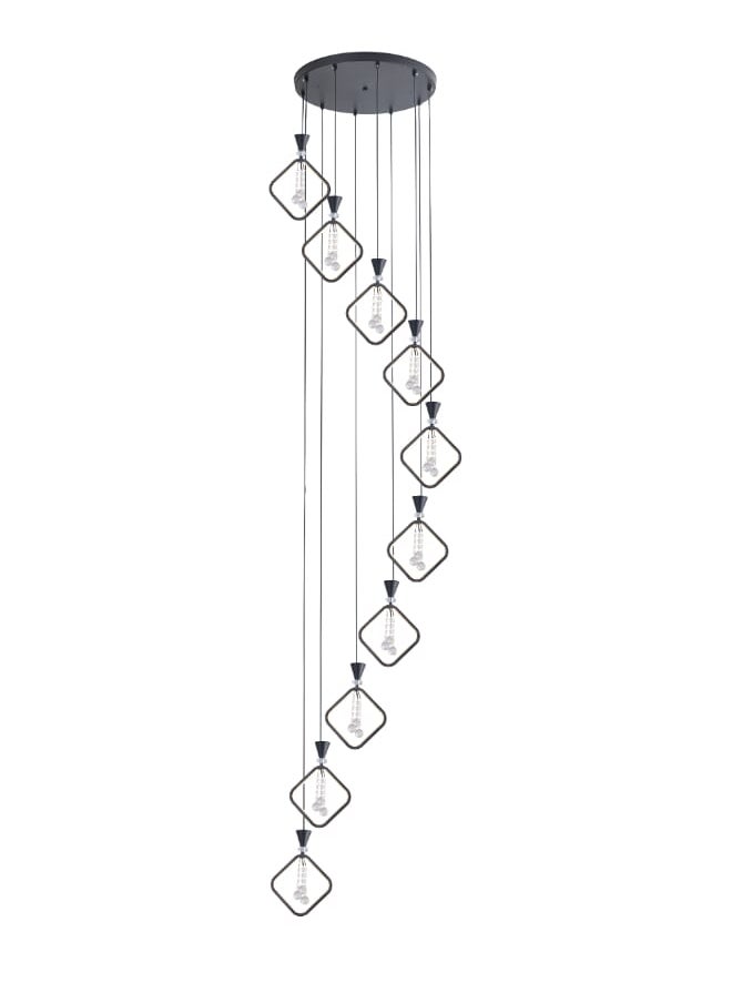 Best Power Modern LED 10 Lights Chandelier 7278-10 - 3 Lighting Levels, 166W Power, Adjustable Length Up to 250 cm, Elegant Design for Living Rooms, Dining Areas, and Bedrooms  - Image 2