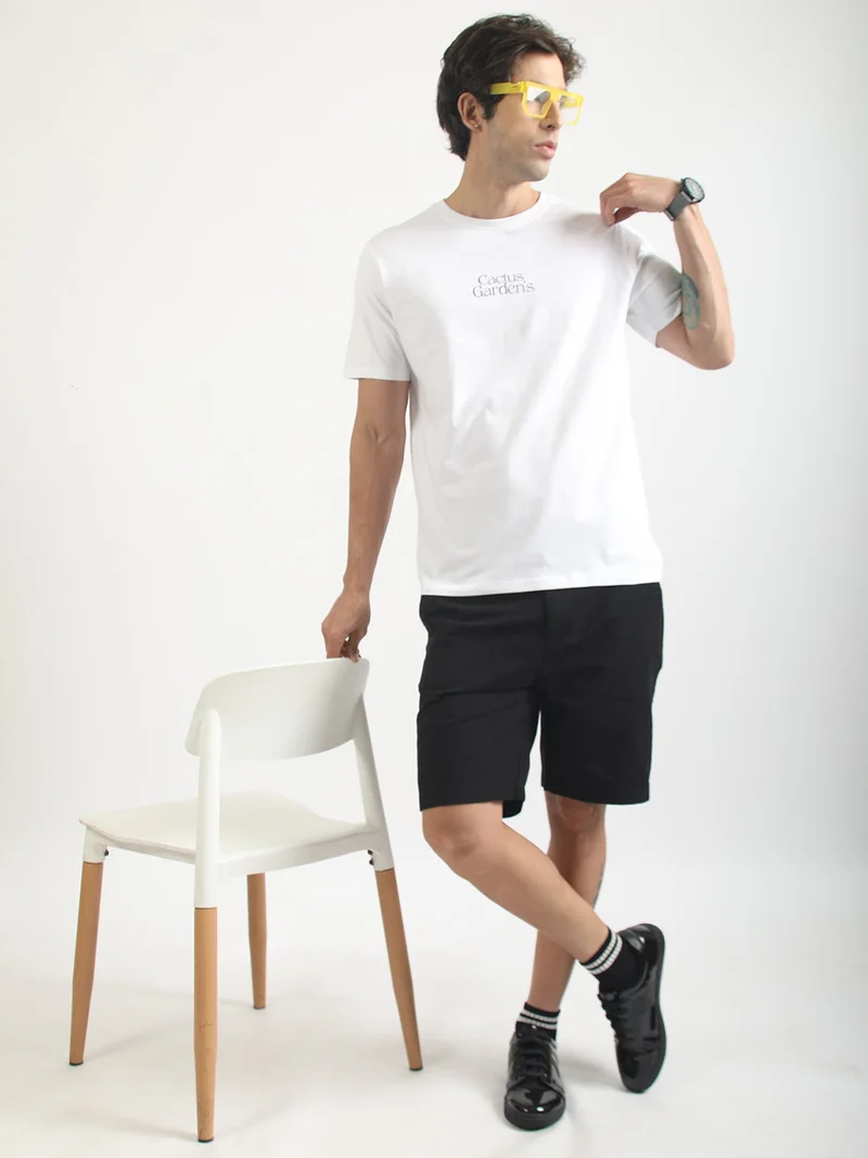 Maniac  Maniac Mens Printed Round Neck Raglan Half Sleeve Hunter Green and Cream Cotton T-Shirt for Men | Best Price UAE