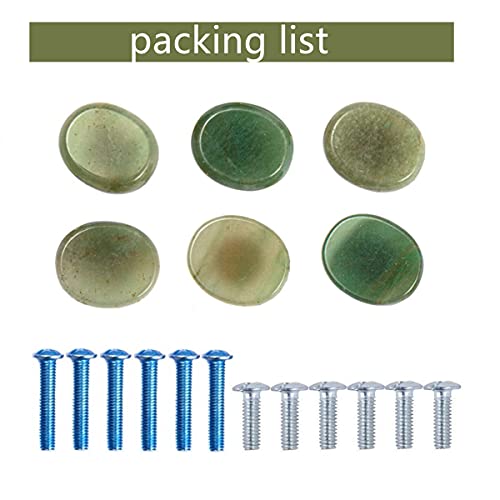 Ruimou 6pcs Original Stone Knobs Natural knobs Crystal Glass Pull Handles for Drawer Cabinet Door Cupboard Dresser Home DIY with Screws (Green Aventurine) - Image 5