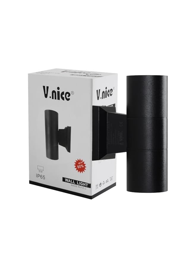 V.nice Outdoor Wall Light GU10 Up Down Light – IP65 Waterproof Exterior Sconce Lamp, 2 Sizes & 2 Colors, Aluminum Modern Wall Lamp for Porch, Patio, Doorway, Garden - Image 1