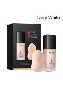 VEZE A Thin, Lightweight, Waterproof, Moisturizing, Sheer, Natural, Long-Lasting Liquid Foundation With A Smooth Texture And A Rubber Ring In Delicate Colors (02 Ivory (6778))  - Image 1
