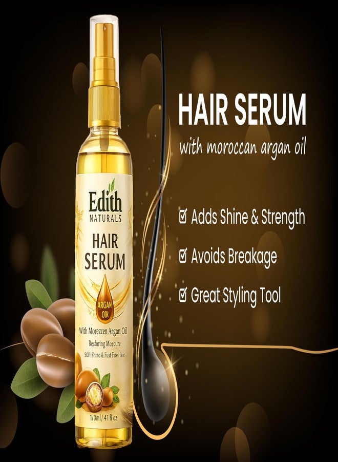 EDITH سيروم إديث ناتشورالز للشعر بزيت الأرغان المغربي، يعيد ترطيب الشعر ويمنحه نعومة ولمعاناً، عبوة من قطعتين، 100 مل - Image 3