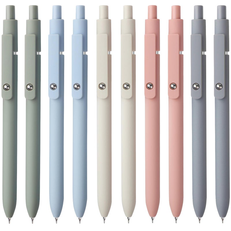 FIOVER Gel Pens, 10pcs 0.5mm Quick Dry Black Ink Fine Point Smooth Writing Pens for Journaling Note Taking High-End Series Ballpoint for Office School Supplies(10pcs Morandi) - Image 1