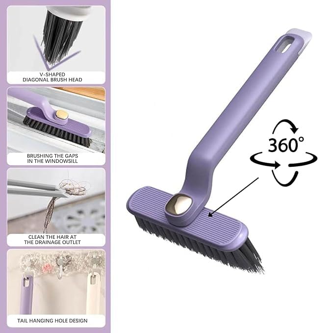 BRIGHTZONE Mini Gap Cleaning Brush, Clean The Dead Corners of Bathroom Kitchen Tiles, Multifunctional Window Slots 360 Degree Rotating No Hard Bristle Crevice Gap Multi-Purpose - Image 2