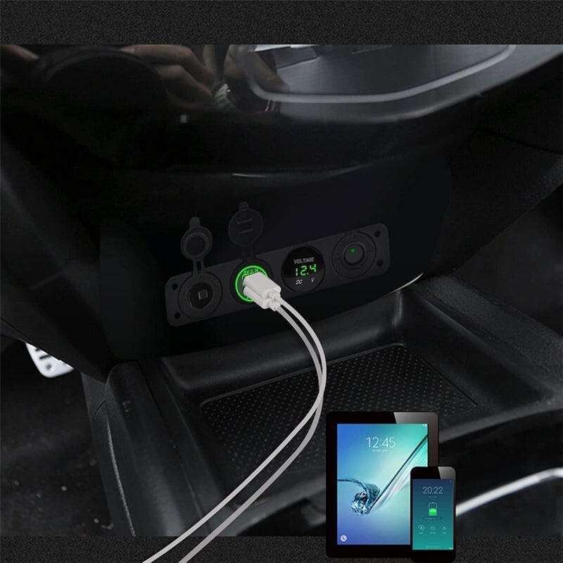 Wivplex 4.2A Dual USB Charger with Voltmeter and Toggle Switch - Image 5