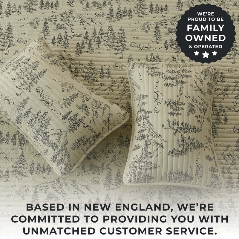 Great Bay Home King Reversible Rustic Lodge Bear Bedspread Quilt with Shams - All Season Cabin Coverlet Bedding Set (Includes 1 Quilt, 2 Pillow Shams) - Image 4