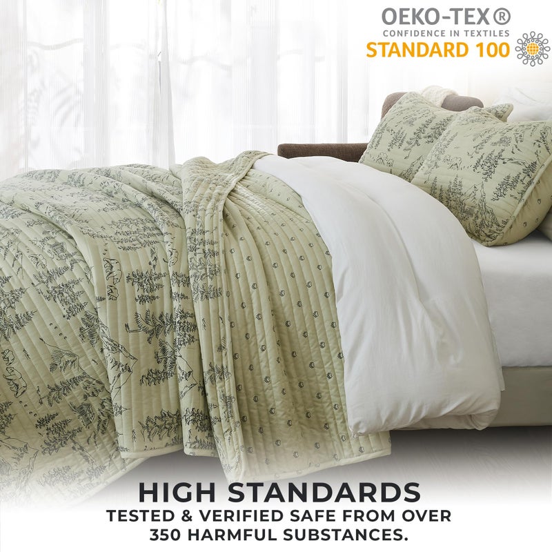 Great Bay Home King Reversible Rustic Lodge Bear Bedspread Quilt with Shams - All Season Cabin Coverlet Bedding Set (Includes 1 Quilt, 2 Pillow Shams) - Image 5