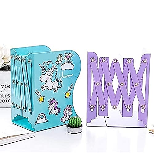 Volo Multipurpose Expandable Bookcase Desktop Bookend, Stand, Holder, Adjustable Rack for Kids, Office, File Holders, Turquoise, Stainless Steel - Image 1