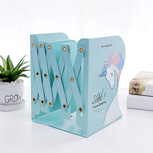 Volo Multipurpose Expandable Bookcase Desktop Bookend, Stand, Holder, Adjustable Rack for Kids, Office, File Holders, Turquoise, Stainless Steel - Image 3