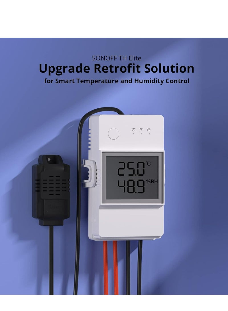 SONOFF SONOFF THR320D 20A Smart Temperature and Humidity Monitoring Switch,Compatible with Alexa, Google Home,RJ9 4P4C Interface - Image 2