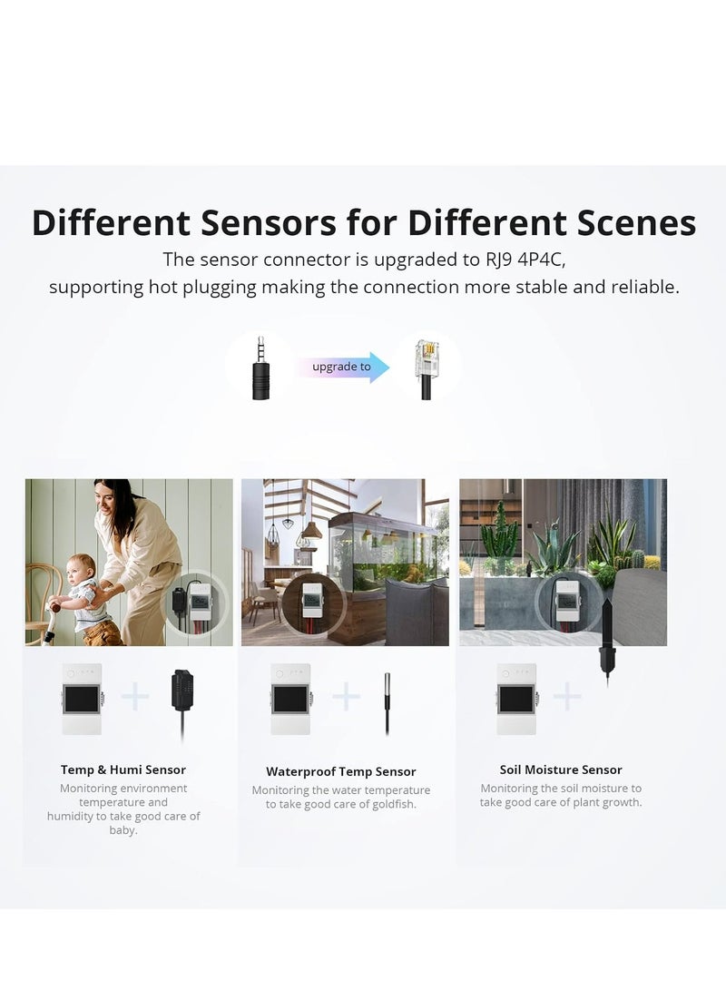SONOFF SONOFF THR320D 20A Smart Temperature and Humidity Monitoring Switch,Compatible with Alexa, Google Home,RJ9 4P4C Interface - Image 3