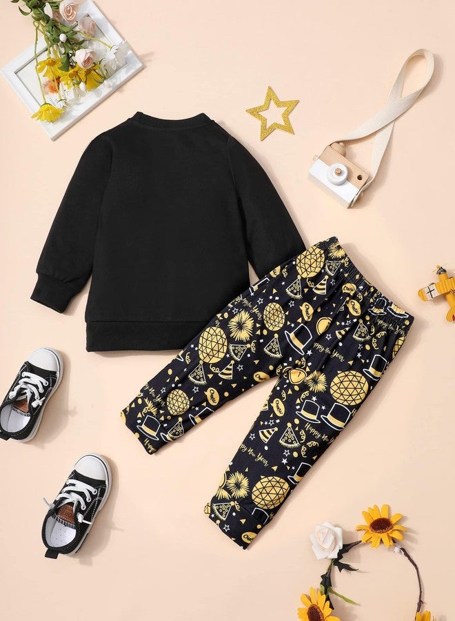 KANGKANG Toddler Boy New Years Eve Outfit 18-24 Months Pullover Sweatshirt Tops + Pants 2026 Toddler New Years Eve Outfit Boy 18 Month 24 Month - Image 4