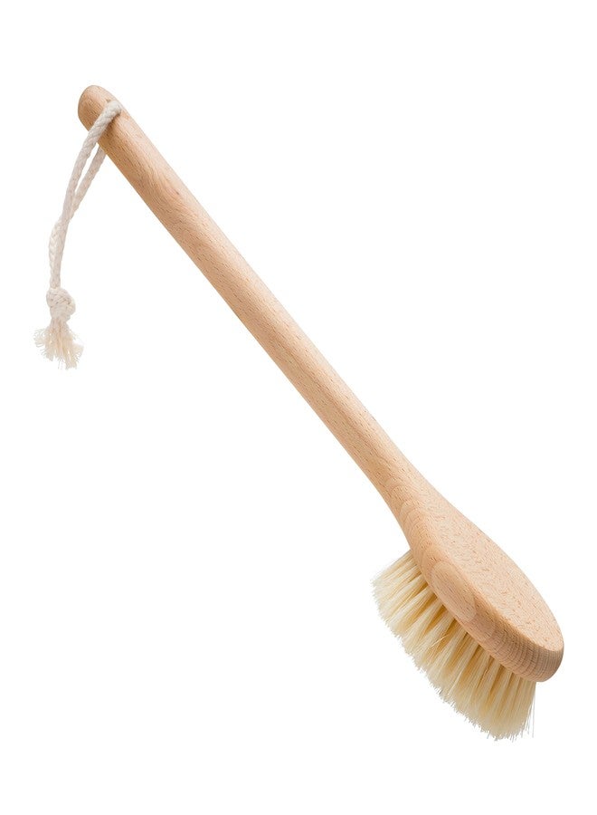 Redecker 100% Made in Germany Round Tampico Fiber Bath Brush with Oiled Beechwood Handle, 14-1/5-Inches - Image 1