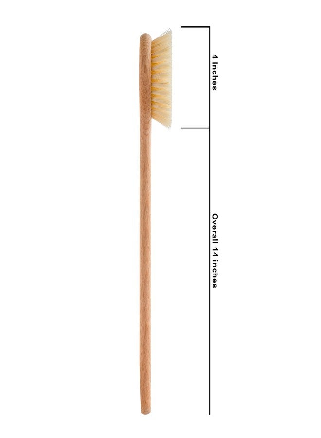 Redecker 100% Made in Germany Round Tampico Fiber Bath Brush with Oiled Beechwood Handle, 14-1/5-Inches - Image 3