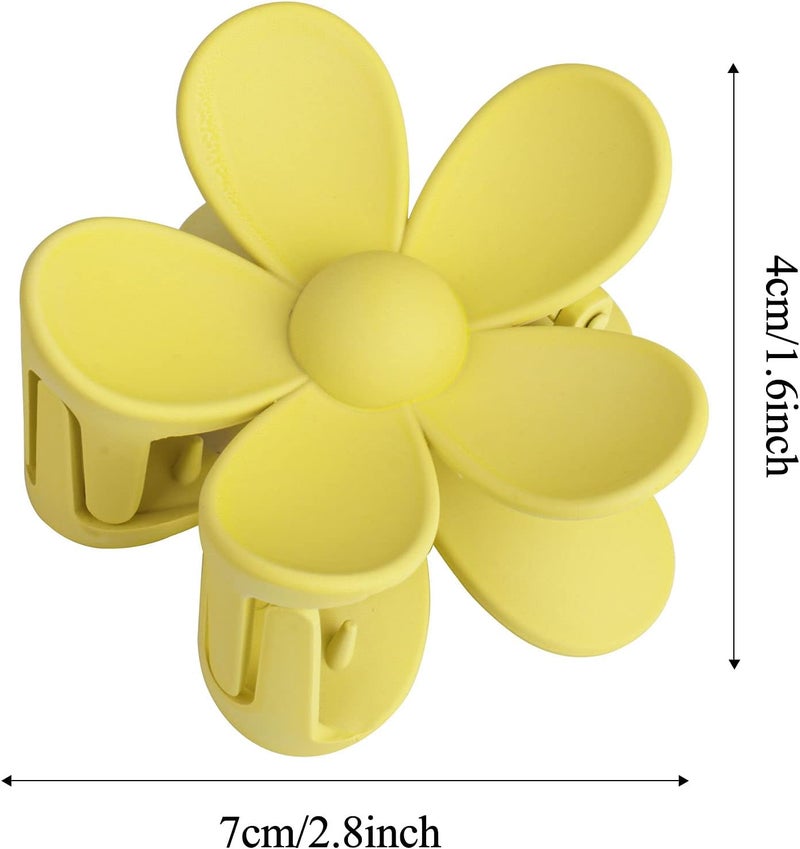 Messen 12 Pieces Flower Claw Clips Large Jaw Clip for Women Girls Thick Hair 12 Colors Matte Big Hair Claw Clip Non Slip Strong Hold Hair Catch Clamps Barrettes Headwear Accessories for Thin Hair - Image 2