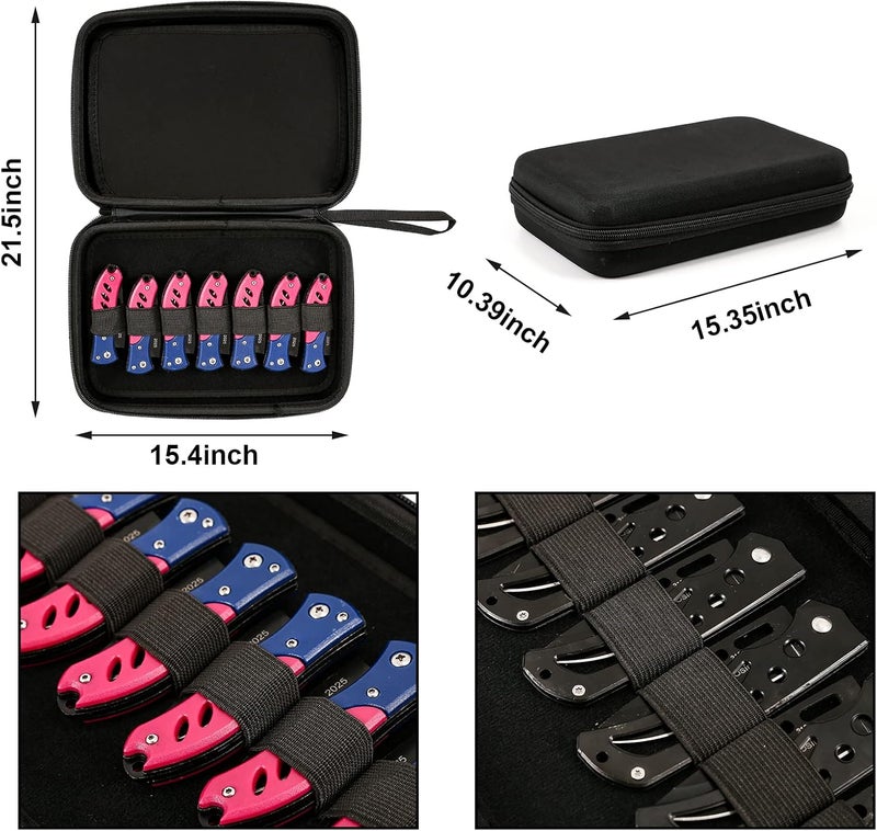 QEES Pocket Knife Display Case with 14 Slots, Knife Case, Folding Knife Holder Organizer, Butterfly Knife Storage Carrier, Knives Collection Protector for Survival Tactical Outdoor EDC Mini Knife - Image 3
