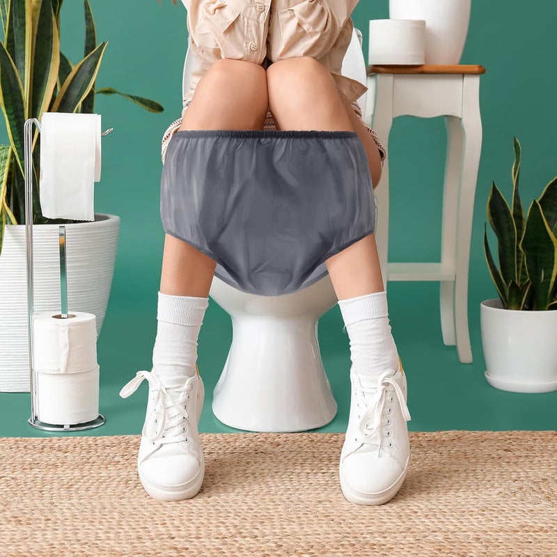 Hoolerry 9 قطع سراويل بلاستيكية مقاومة للماء تسرب الحماية من السلس سراويل داخلية للبالغين غطاء حفاضات رمادي فاتح - Image 5