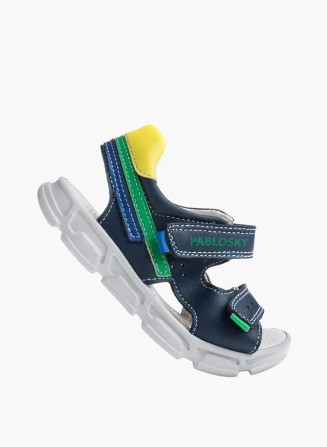 Pablosky Boys' Stitch Detail Floaters With Hook And Loop Closure