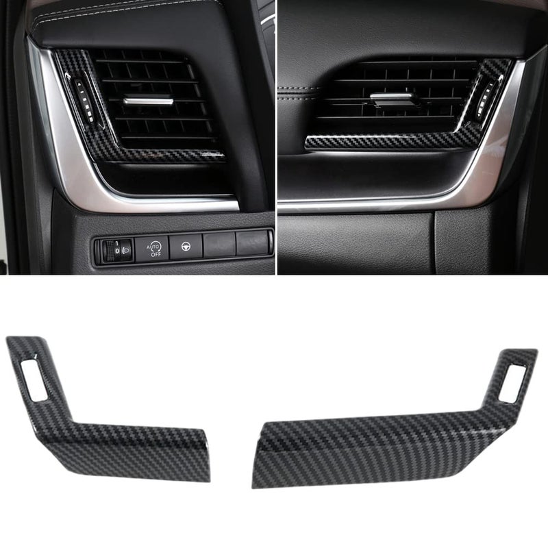 XITER 2pcs ABS Plastics Cabon Fiber Style Front Side Air Condition Vent Outlet Cover Trim for Nissan Rogue 2021 2022 2023 2024 2025 Interior Accessories - Image 2