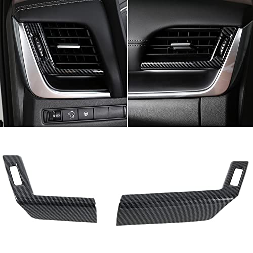 XITER 2pcs ABS Plastics Cabon Fiber Style Front Side Air Condition Vent Outlet Cover Trim for Nissan Rogue 2021 2022 2023 2024 2025 Interior Accessories - Image 1