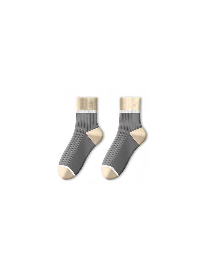 2026 New Arrival Vitality 5 Pairs Unisex Striped Socks Mid-Calf Cotton Socks for All Seasons Vintage Crew Socks Casual Athletic Socks - Image 4