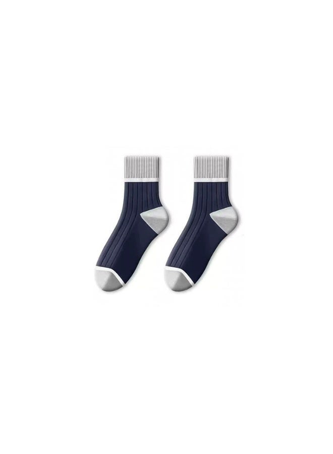 2026 New Arrival Vitality 5 Pairs Unisex Striped Socks Mid-Calf Cotton Socks for All Seasons Vintage Crew Socks Casual Athletic Socks - Image 3