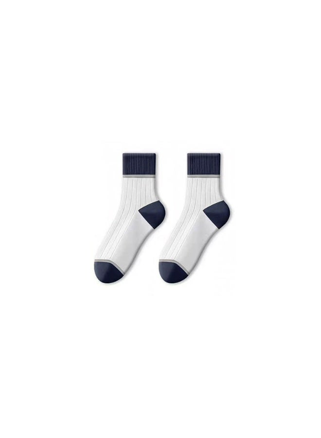 2026 New Arrival Vitality 5 Pairs Unisex Striped Socks Mid-Calf Cotton Socks for All Seasons Vintage Crew Socks Casual Athletic Socks - Image 2