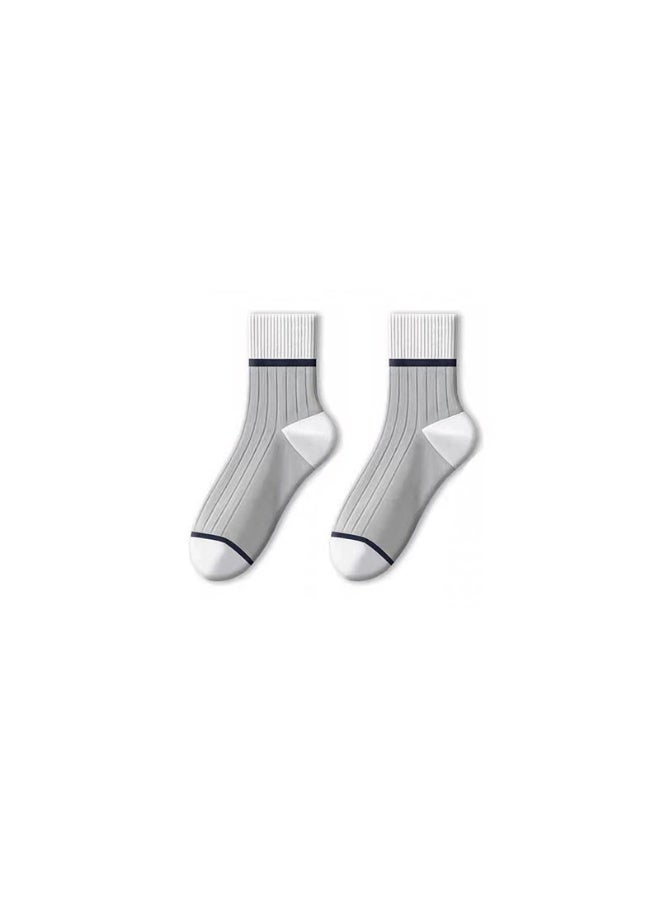 2026 New Arrival Vitality 5 Pairs Unisex Striped Socks Mid-Calf Cotton Socks for All Seasons Vintage Crew Socks Casual Athletic Socks - Image 5