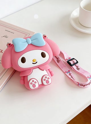 Sanrio My Melody Children's Single-Shoulder Wallet Cute Cartoon Silicone Mini Children's Wallet, Cartoon My Melody Shoulder Bag, with Adjustable Shoulder Strap Length, Suitable as a Children's Birthday Gift - view 5