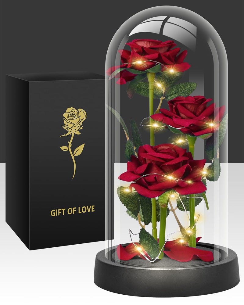 Akiyht Glass Rose Mothers Day Flower Gifts For Mom From Daughter Son  Birthday Gifts For Women Mom Wife Girlfriend  Handmade Glass Roses Flowers Womens Gifts For  Anniversary  Womens Day  Mothers Day - Image 1