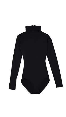 Capezio Big Girls' Team Basic Turtleneck Long Sleeve Leotard with Snaps, Black, Medium - Image 1