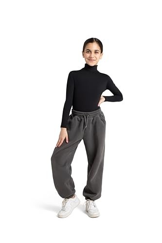 Capezio Big Girls' Team Basic Turtleneck Long Sleeve Leotard with Snaps, Black, Medium - Image 5
