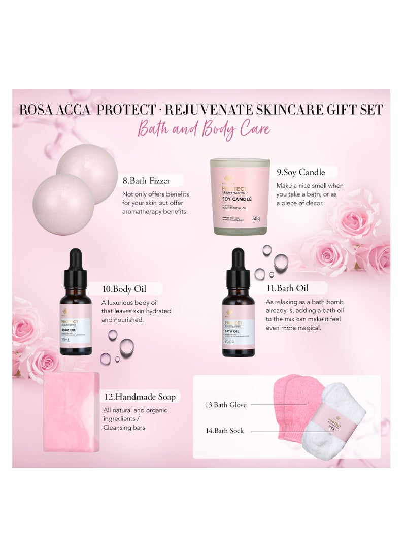 RA ROSA ACCA Spa Gifts for Women, 28pcs Facial Skin Care Set includes Face Cream,Bath Oil,Shower Accessories. Body & Facial Kit for Women, Birthday Gift for Women, Mother's Day Gift - Image 4