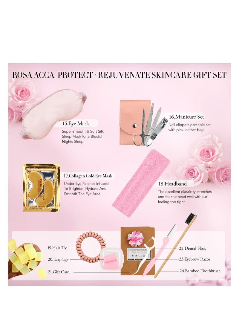 RA ROSA ACCA Spa Gifts for Women, 28pcs Facial Skin Care Set includes Face Cream,Bath Oil,Shower Accessories. Body & Facial Kit for Women, Birthday Gift for Women, Mother's Day Gift - Image 5