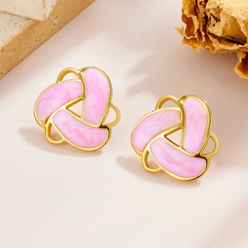 حلق أستانليس ستيل ذهبي × بينك - Image 2