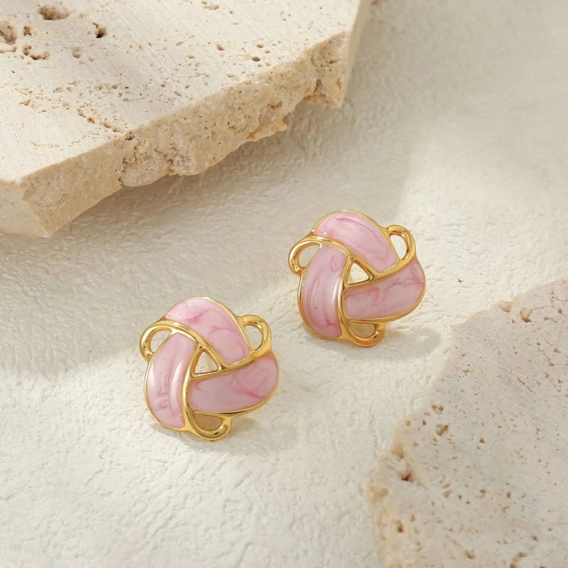 حلق أستانليس ستيل ذهبي × بينك - Image 3