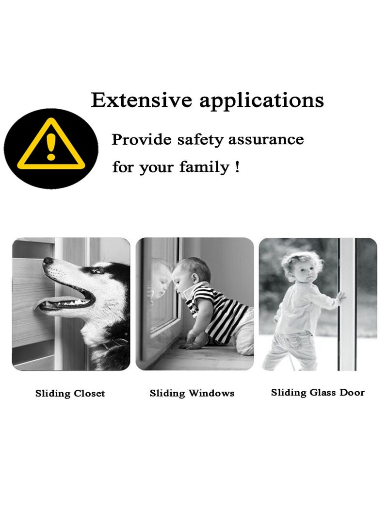 Excefore Sliding Door Child Lock, 4 Pack Sliding Glass Door Child Safety Lock, Window Child Safety Locks, Sliding Door Lock for Child Safety  - Image 2