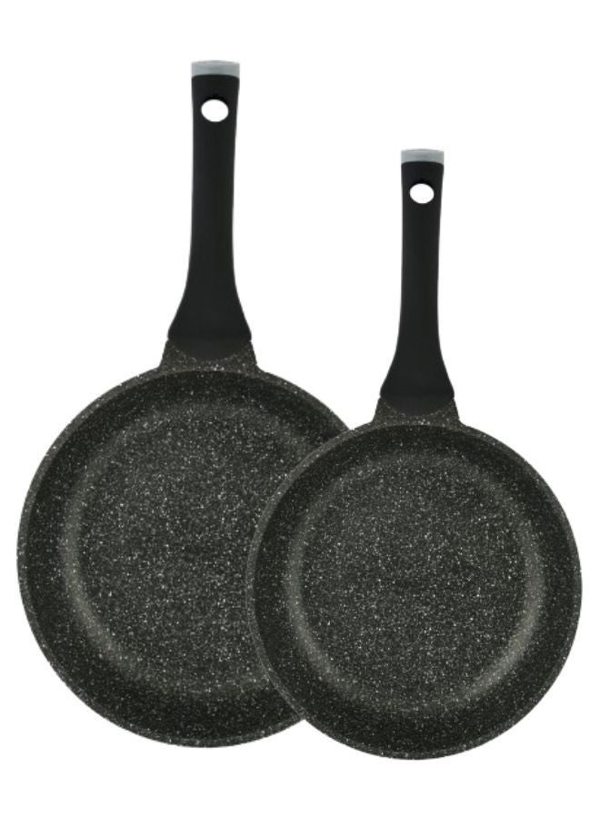 Prestige Prestige Essentials Granite Non Stick Set Combo | 24cm + 28CM Fry Pan Set |  Induction Cookware Set 2 Pieces - Black  - Image 3