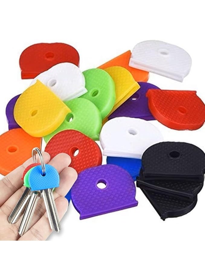 10 pieces of round key organizer covers, 5 different colors, each color has two pieces. Its function helps you to quickly distinguish and identify your key and separate similar keys such as home or work keys. It can be a decorative addition to your keys. Easy to install and remove. Flexible, water and fade resistant. The cover is suitable for keys with round, square, triangular or hexagonal heads. 10 pieces  - Image 5