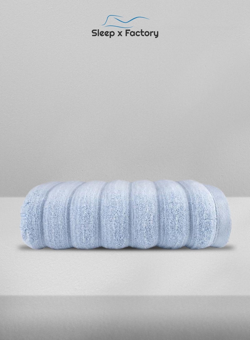 Sleep x Factory Wavy Textured Bath Towel – 100% Pure Cotton, Soft & Absorbent – 70x140 cm - Image 1