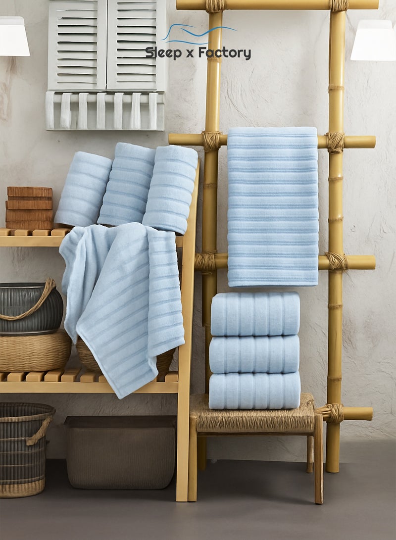 Sleep x Factory Wavy Textured Bath Towel – 100% Pure Cotton, Soft & Absorbent – 70x140 cm - Image 3