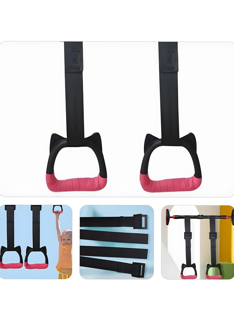 CMGTYYD Gymnastic Rings, 2 Pcs Fitness Children Trapeze Bar Pull Up Gym Rings, Exercise Strength Training Gym Rings, Children Workout Rings with Adjustable Straps for Stretching and Height Increase  - Image 5