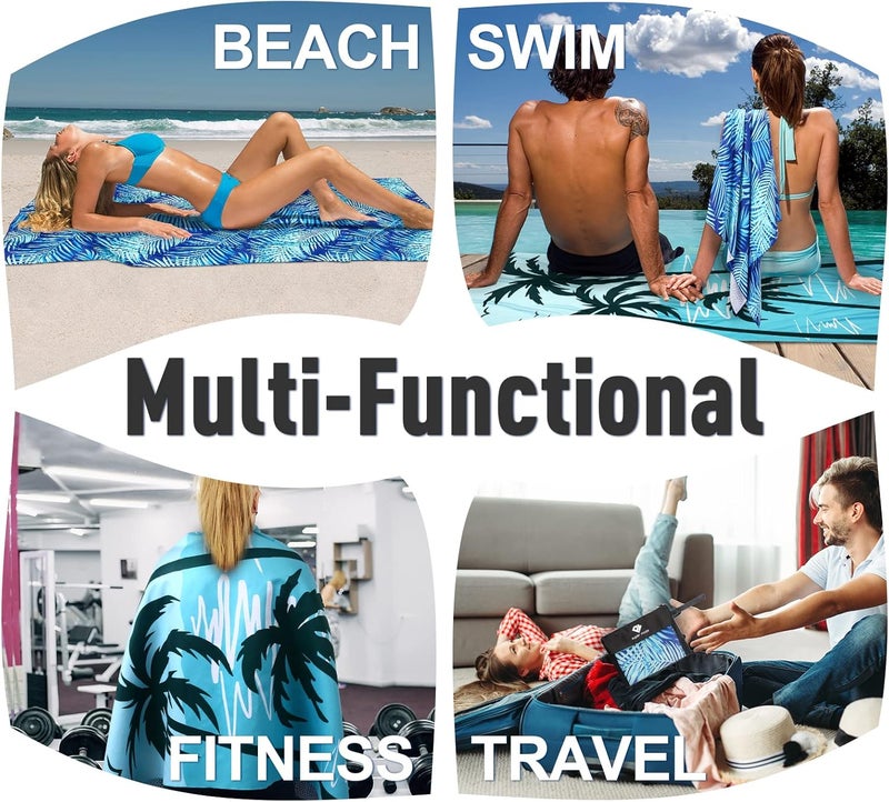 PY SUPER MODE 2 Pack Oversized Microfiber Pool Towel, 75'x 35', Sand-Free, Quick Drying, Super Absorbent - Image 5