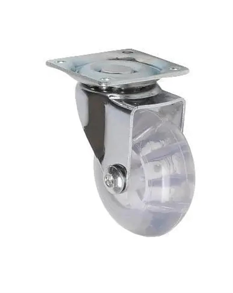 3 Inch Flat Transparent Crystal Caster Wheels With Brake For Furniture Cabinet 4Pcs - Image 2