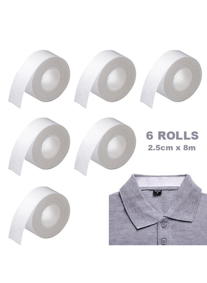 6 Rolls Disposable Collar Protectors, Hat Shirt Collar Sweat Protectors, Collar Protector Sweat Pads, Self-Adhesive Shirt Collar Protector for Shirt Collar Hat Brims - Image 1