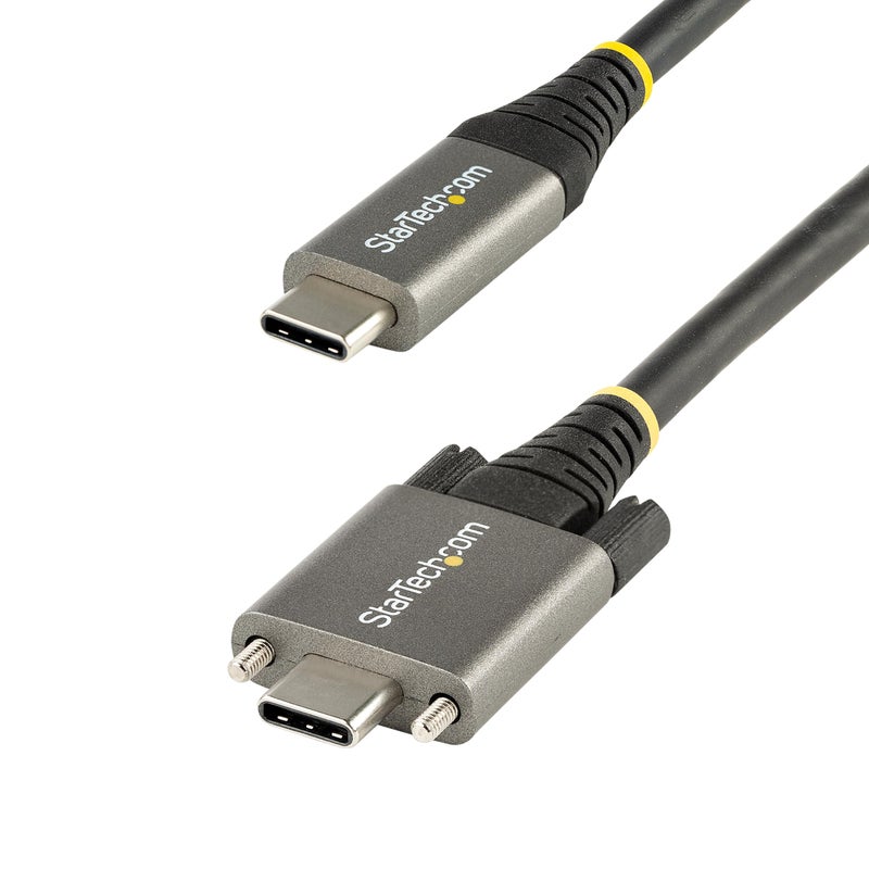 StarTech.com 20" (50cm) Side Screw Locking USB C Cable 10Gbps - USB 3.2 Gen 2 Type-C Cable - 100W (5A) Power Delivery Charging, DP Alt Mode - Dual Screw Lock - USB-C Cord Charge/Sync (USB31CCSLKV50CM) - Image 3
