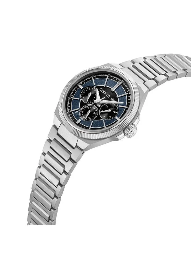 شيروتي 1881 ساعة فايدو للرجال بقرص أزرق معدني كوارتز متعددة الوظائف . ملم