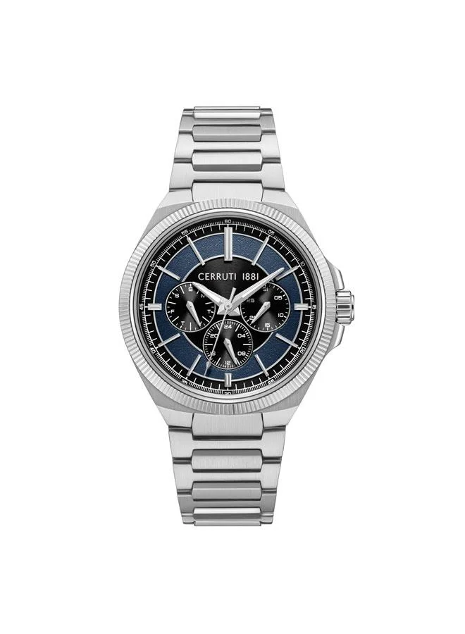 Faedo 41.7mm Blue Gunmetal Dial Quartz Multifunction Watch For Men