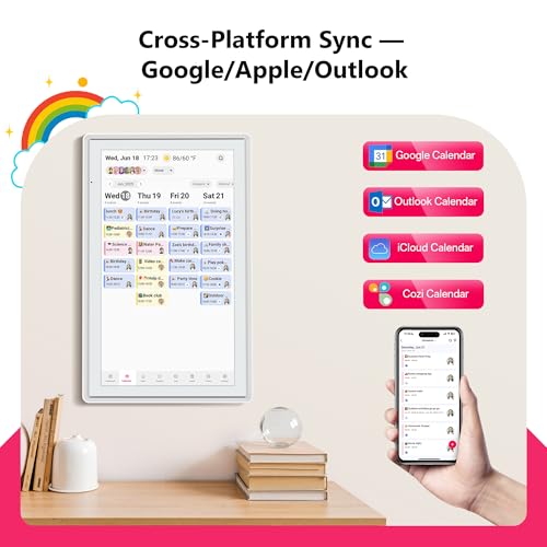 BIGASUO 21.5 Inch Digital Calendar, Full HD Touchscreen Smart Planner for Family Schedules - Wall Mount, Great for Seamless Daily Planning & Household Organization, with LED Reminder Light - Image 4